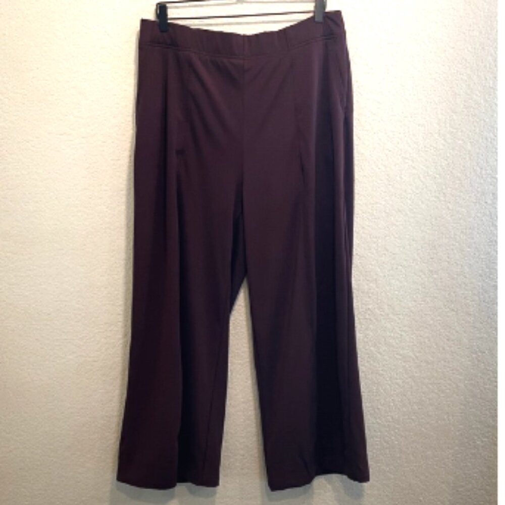 Old Navy PowerSoft Wide Leg Pants XL Tall Raisin Purple High Rise Athletic Pant